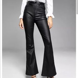 NEVER WORN Women's Coated Flare-Leg Pants